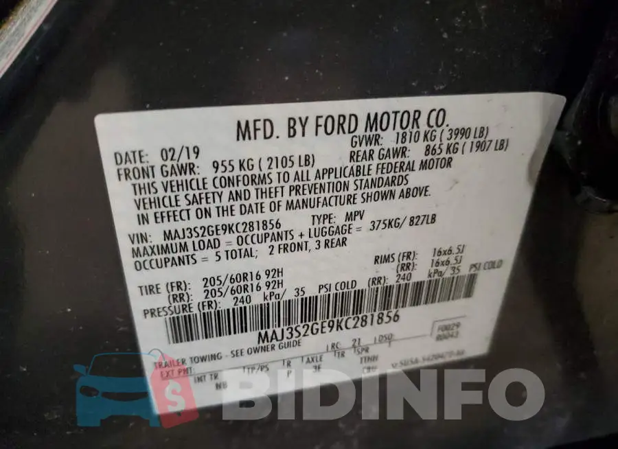 MAJ3S2GE9KC281856 Photo# 12