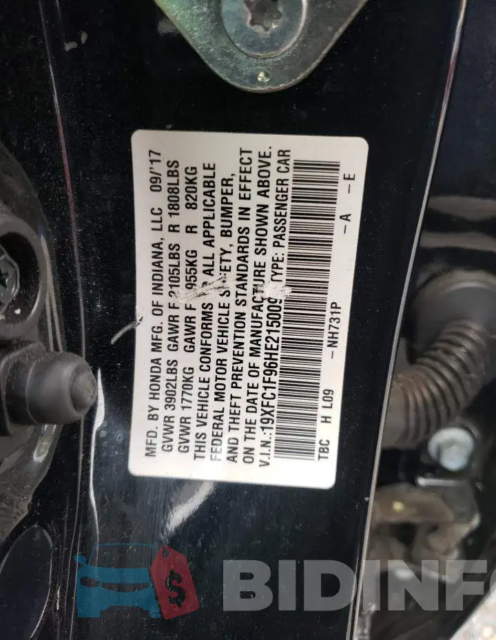 19XFC1F96HE215009 Photo# 12