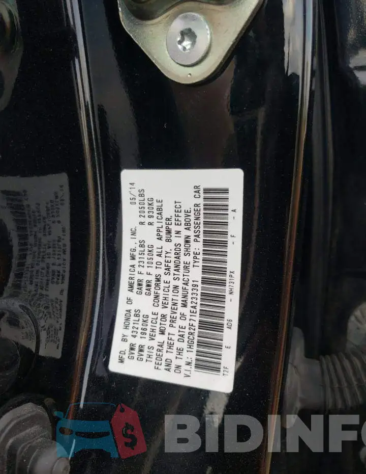 1HGCR2F71EA233391 Photo# 12