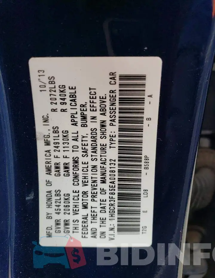 1HGCR3F85EA008132 Photo# 12