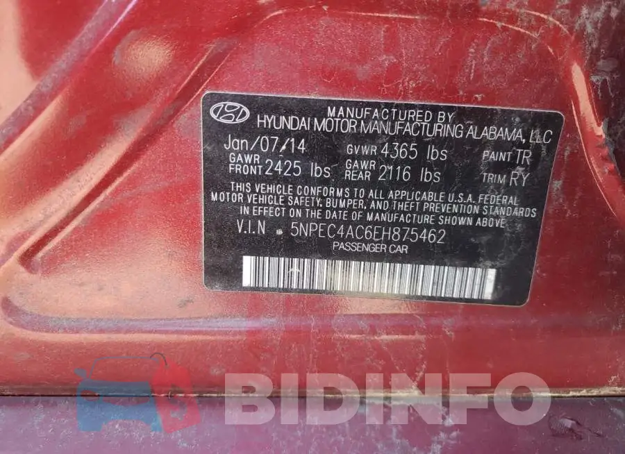 5NPEC4AC6EH875462 Photo# 12