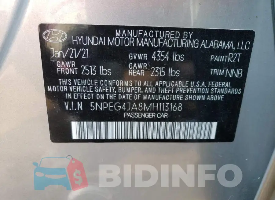 5NPEG4JA8MH113168 Photo# 12