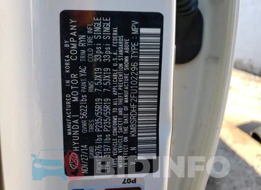 KM8SRDHF2FU102296 Photo# 13