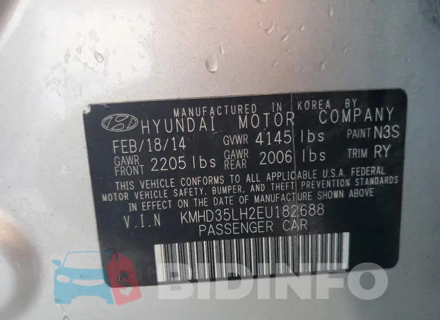 KMHD35LH2EU182688 Photo# 13