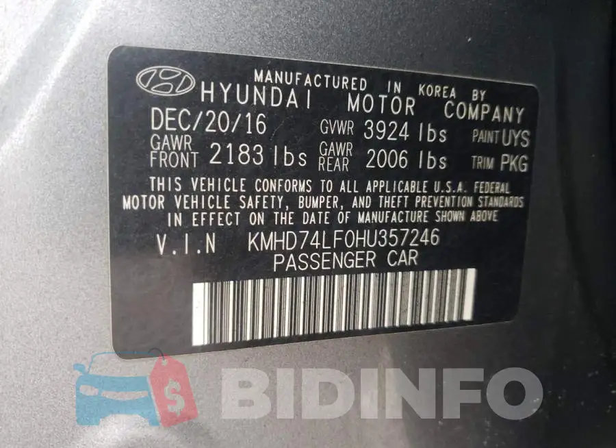 KMHD74LF0HU357246 Photo# 12