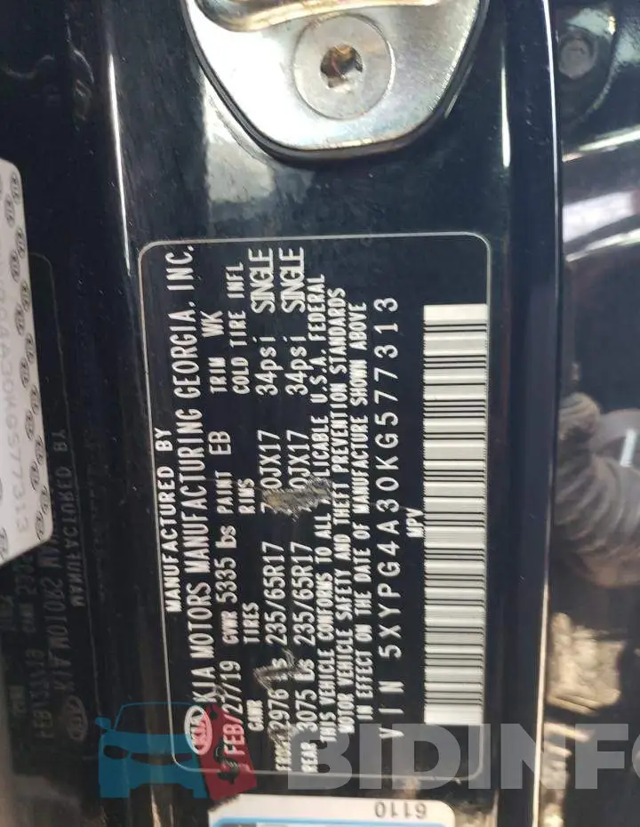 5XYPG4A30KG577313 Photo# 14
