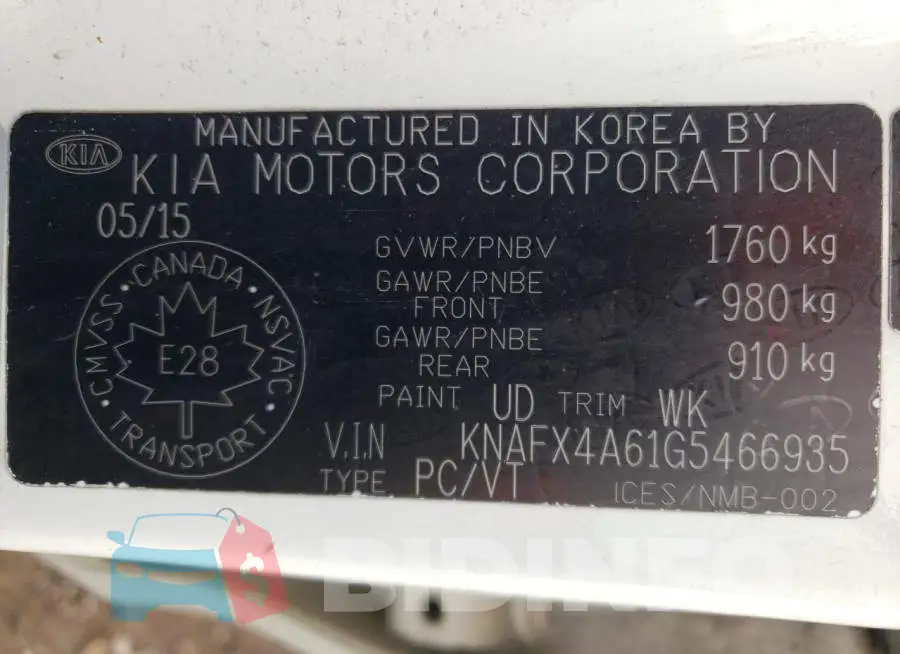 KNAFX4A61G5466935 Photo# 13