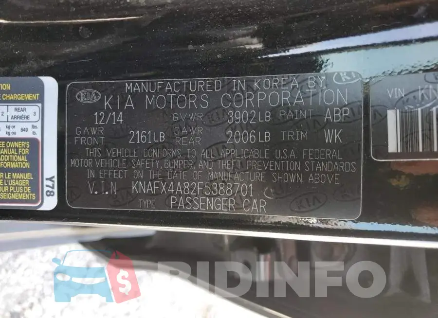 KNAFX4A82F5388701 Photo# 12