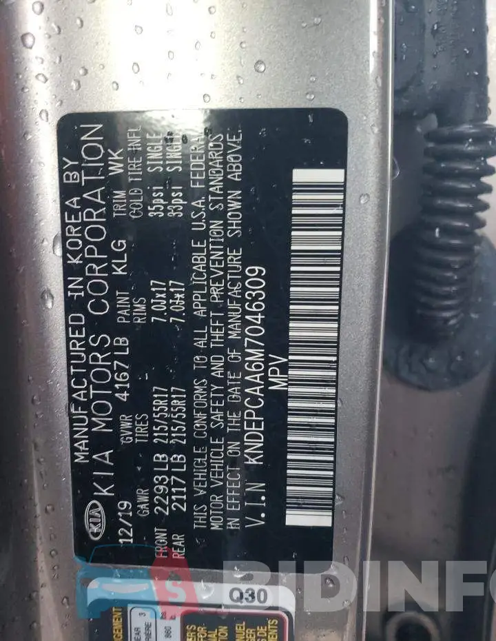 KNDEPCAA6M7046309 Photo# 13