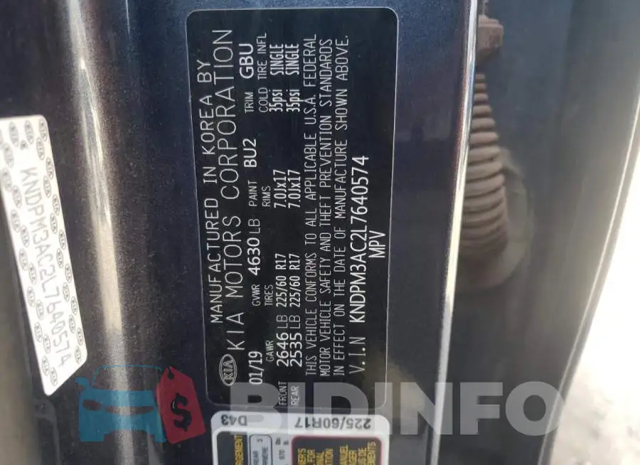 KNDPM3AC2L7640574 Photo# 13