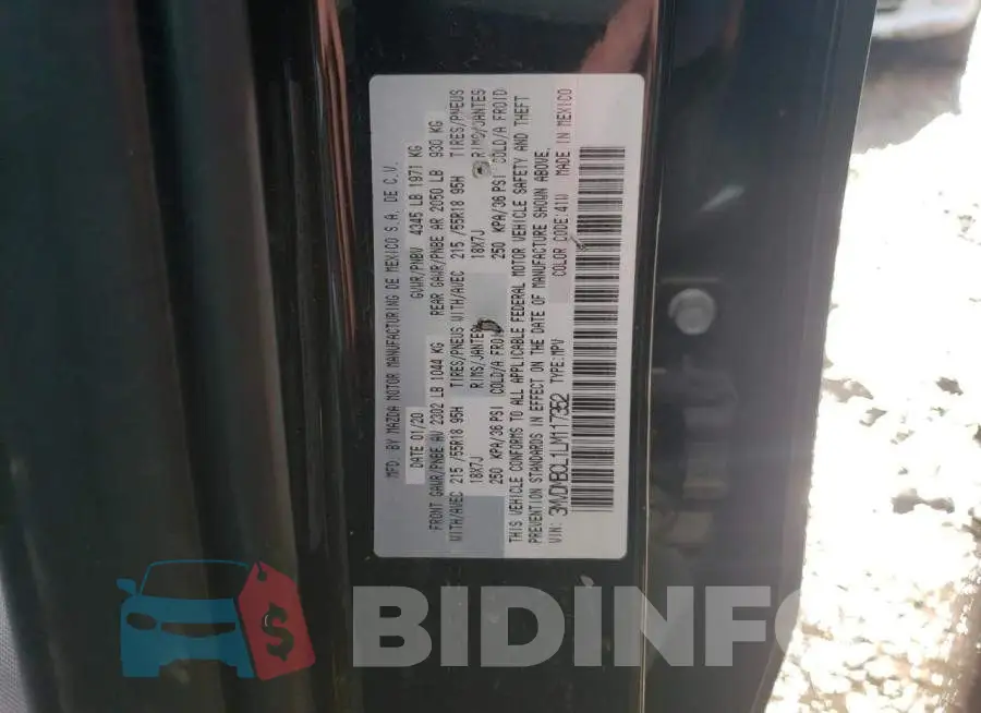 3MVDMBCL1LM117352 Photo# 13