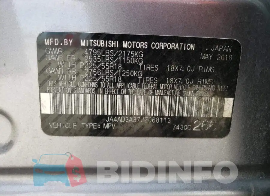 JA4AD3A37JZ068113 Photo# 13