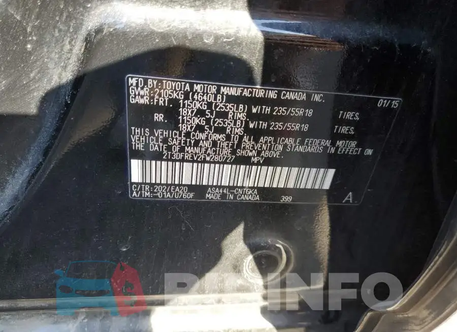 2T3DFREV2FW280727 Photo# 12
