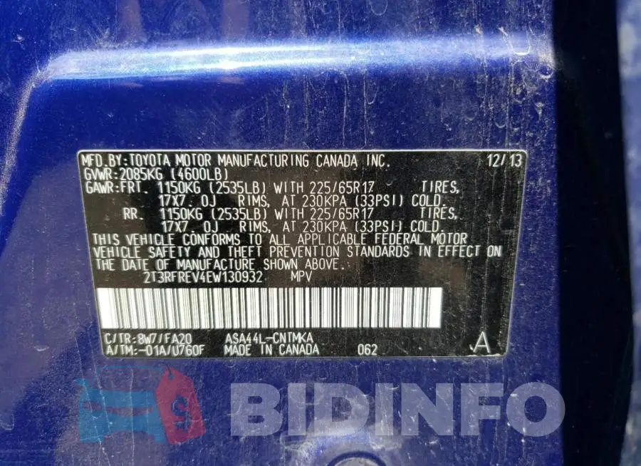2T3RFREV4EW130932 Photo# 10
