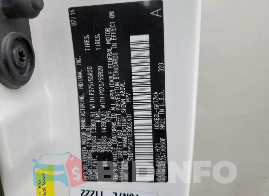 5TDYY5G11ES055407 Photo# 13
