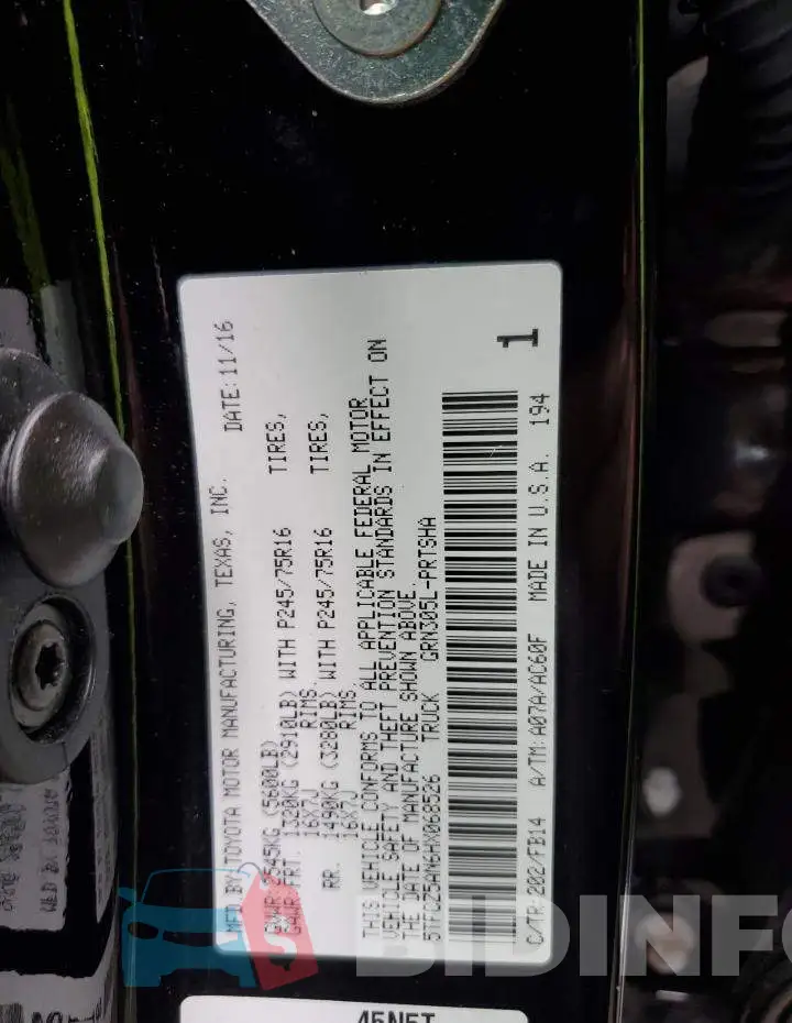 5TFCZ5AN6HX068526 Photo# 12