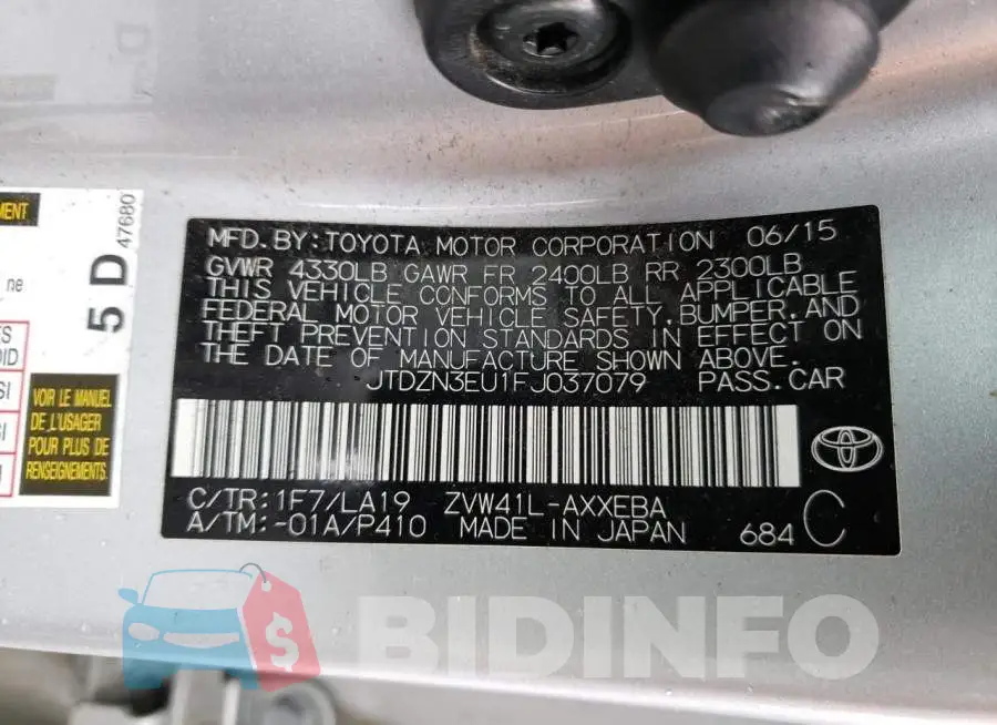 JTDZN3EU1FJ037079 Photo# 12