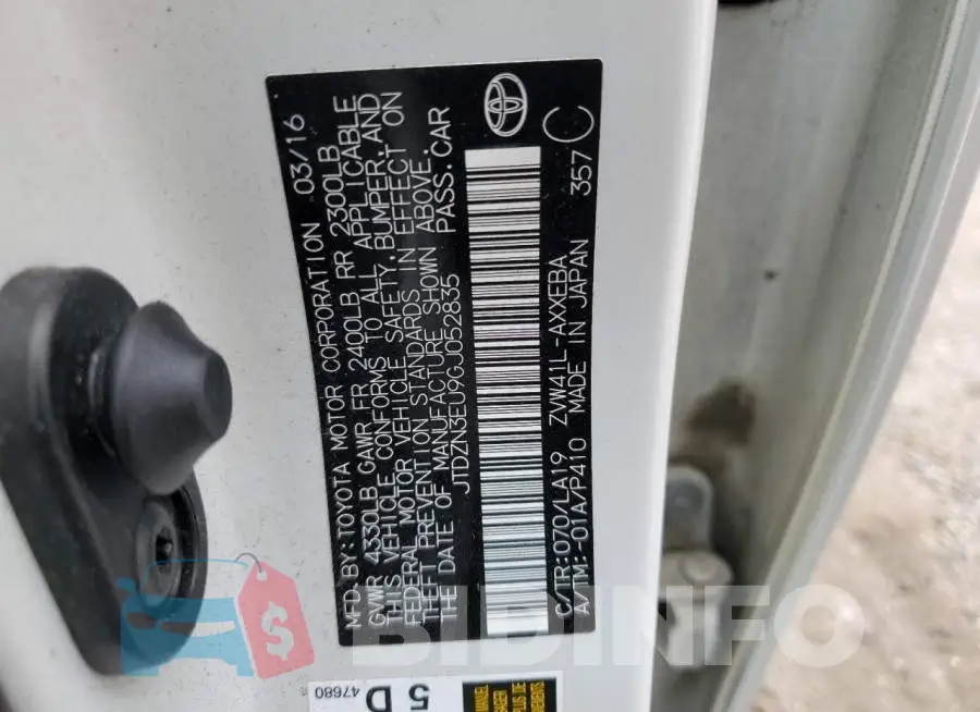 JTDZN3EU9GJ052835 Photo# 12