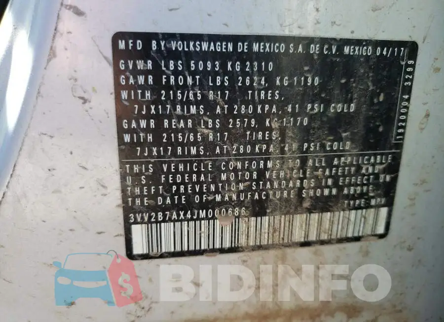 3VV2B7AX4JM000686 Photo# 13