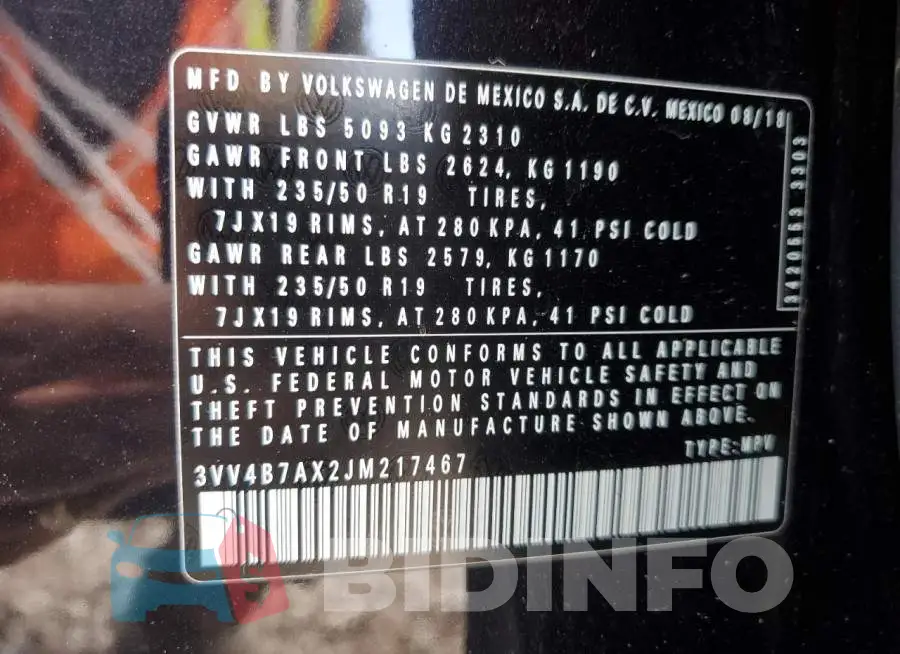 3VV4B7AX2JM217467 Photo# 13