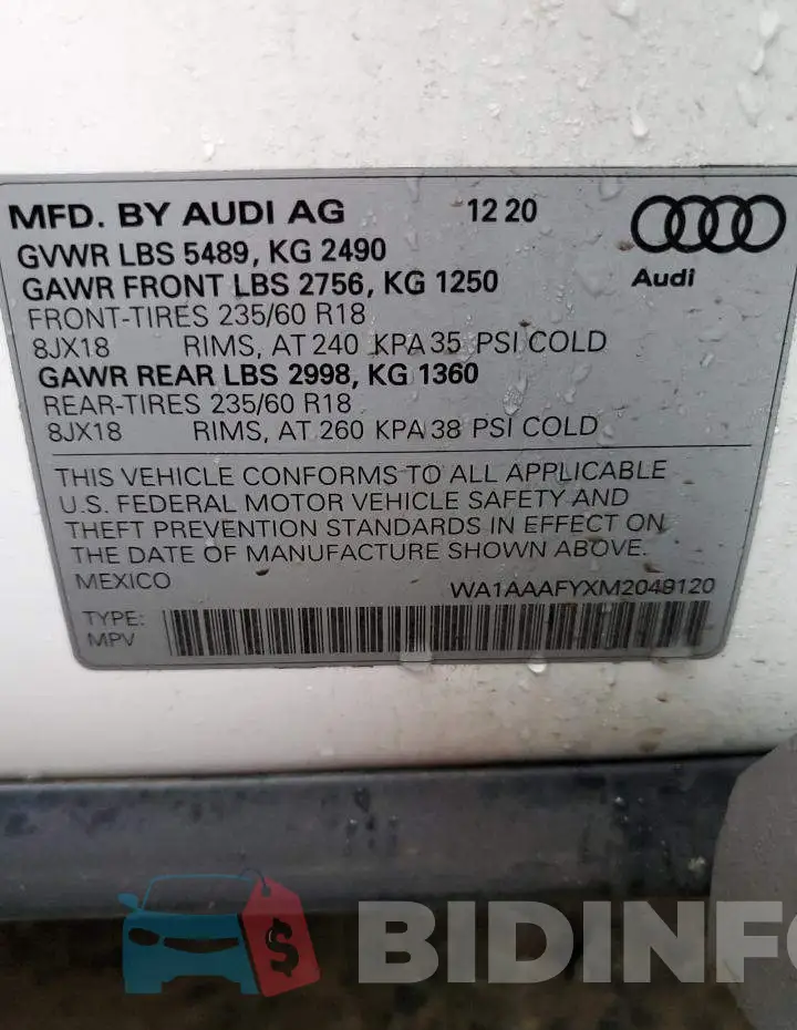 WA1AAAFYXM2049120 Photo# 13