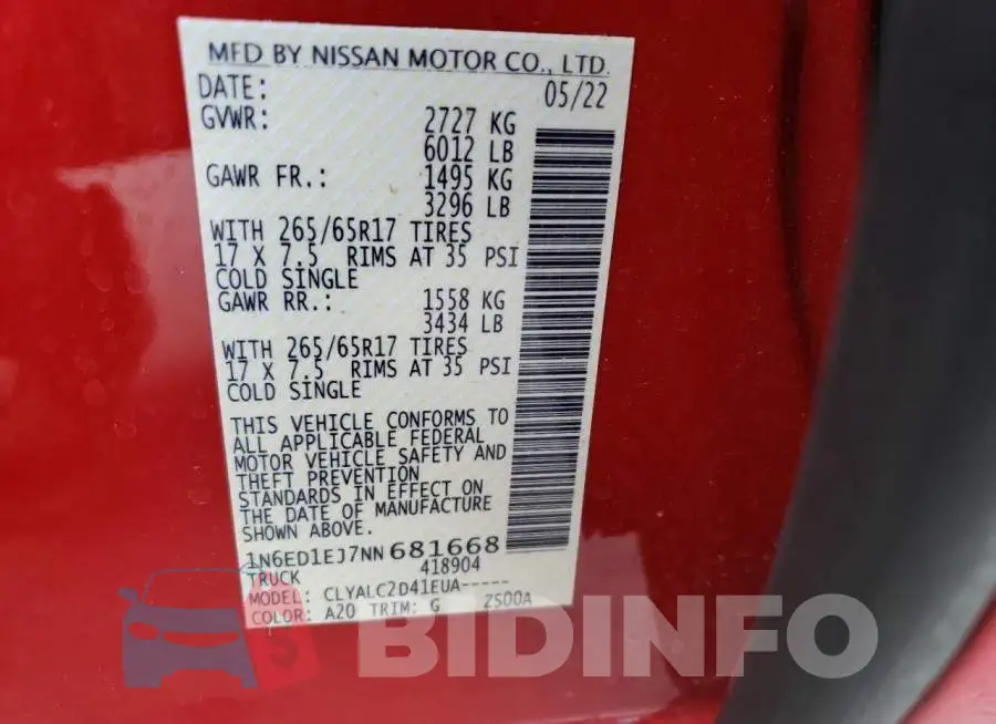 1N6ED1EJ7NN681668 Photo# 12