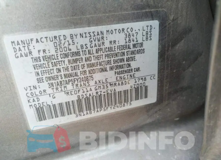 3N1AB7AP5FY240875 Photo# 12
