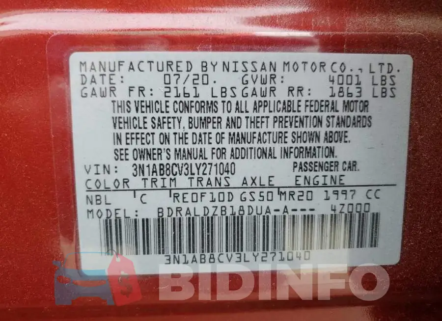 3N1AB8CV3LY271040 Photo# 13