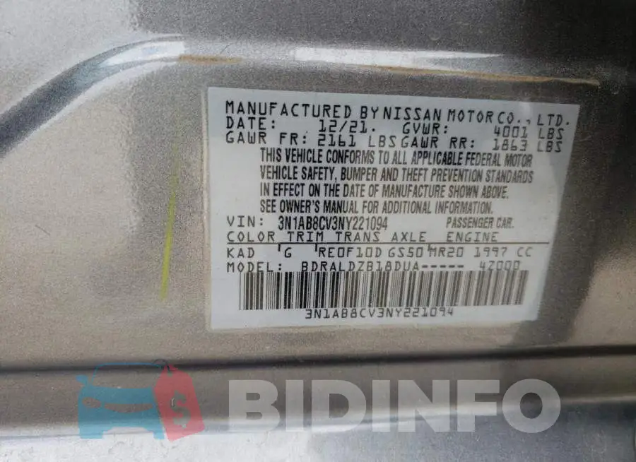 3N1AB8CV3NY221094 Photo# 13