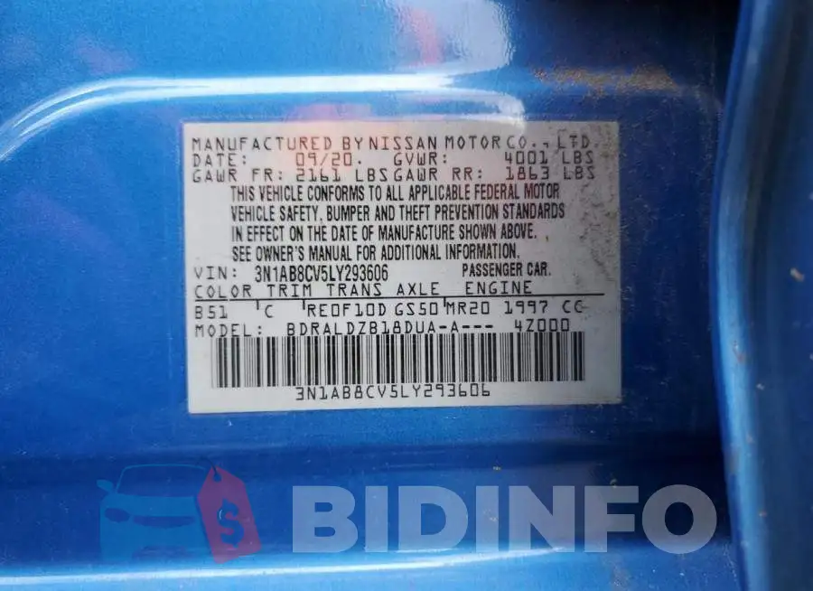 3N1AB8CV5LY293606 Photo# 12