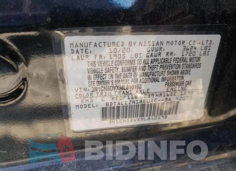 3N1CN8DVXML810198 Photo# 13