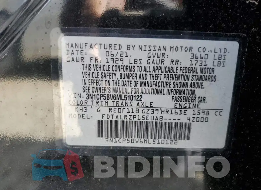 3N1CP5BV6ML510122 Photo# 13