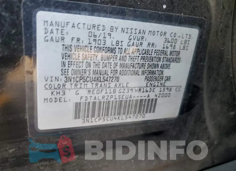 3N1CP5CU4KL547270 Photo# 12