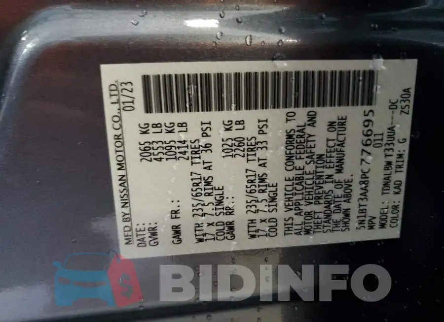 5N1BT3AA8PC776695 Photo# 13