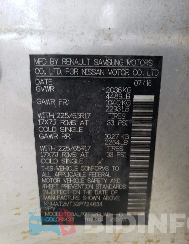 KNMAT2MT3GP724634 Photo# 13