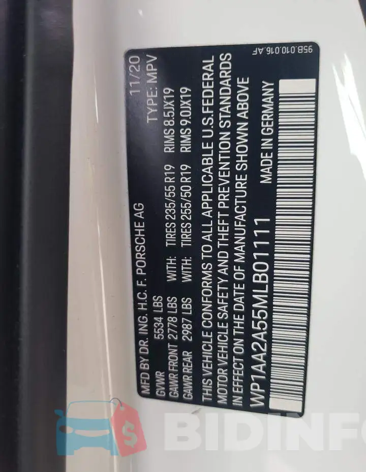 WP1AA2A55MLB01111 Photo# 13