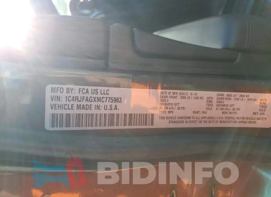 1C4RJFAGXMC775963 Photo# 12