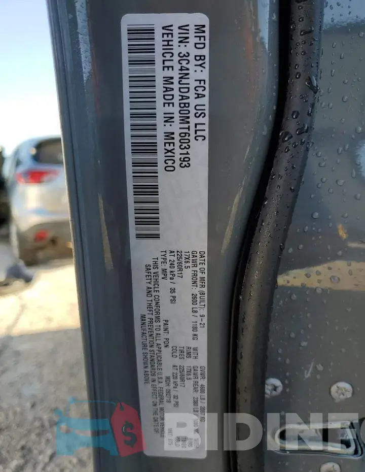 3C4NJDAB0MT603193 Photo# 13