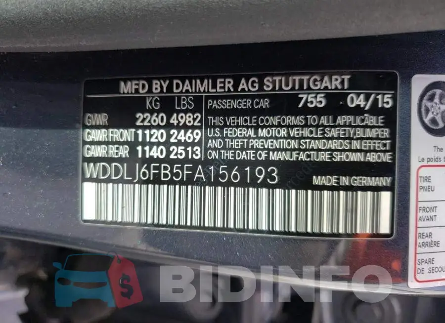 WDDLJ6FB5FA156193 Photo# 12
