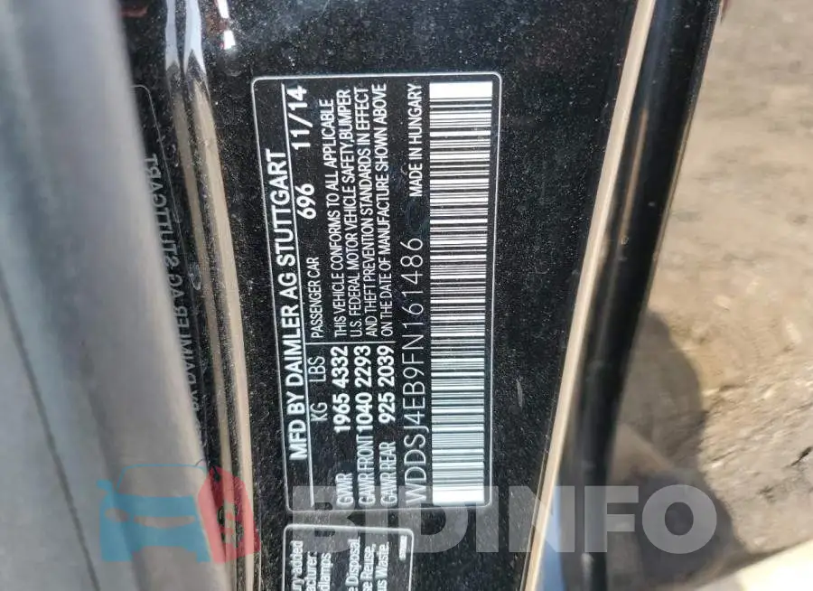 WDDSJ4EB9FN161486 Photo# 12