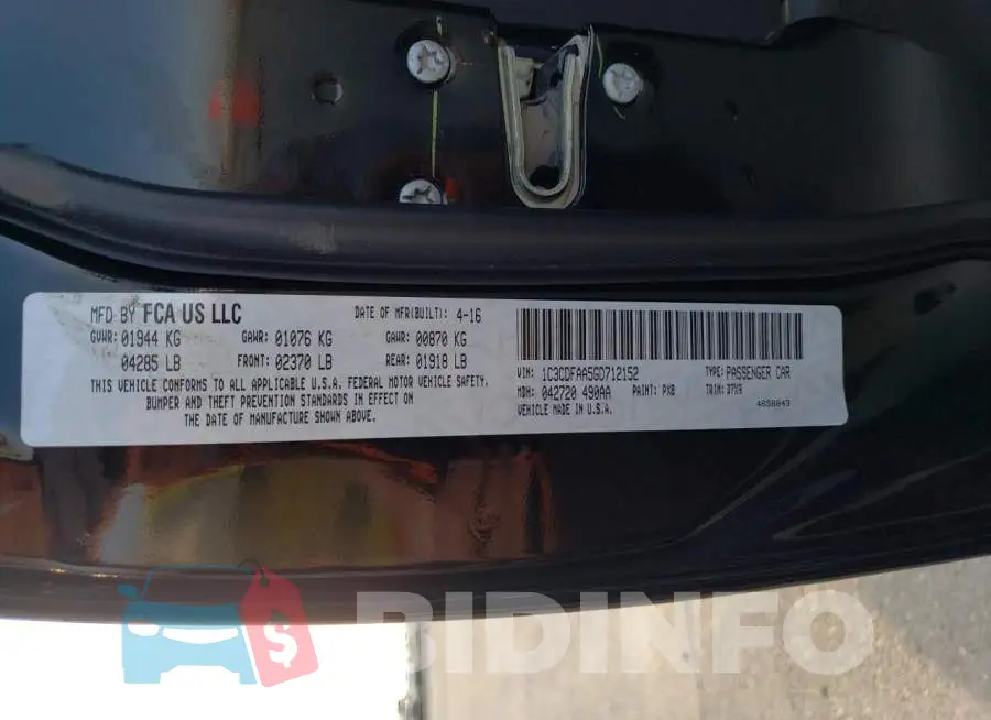 1C3CDFAA5GD712152 Photo# 12