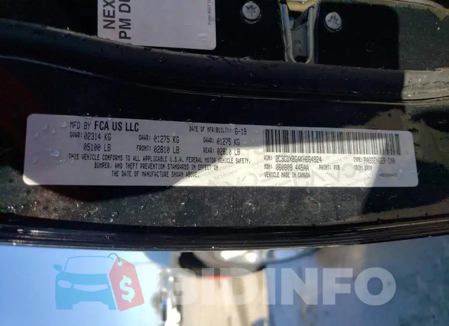 2C3CDXBG4KH664924 Photo# 13