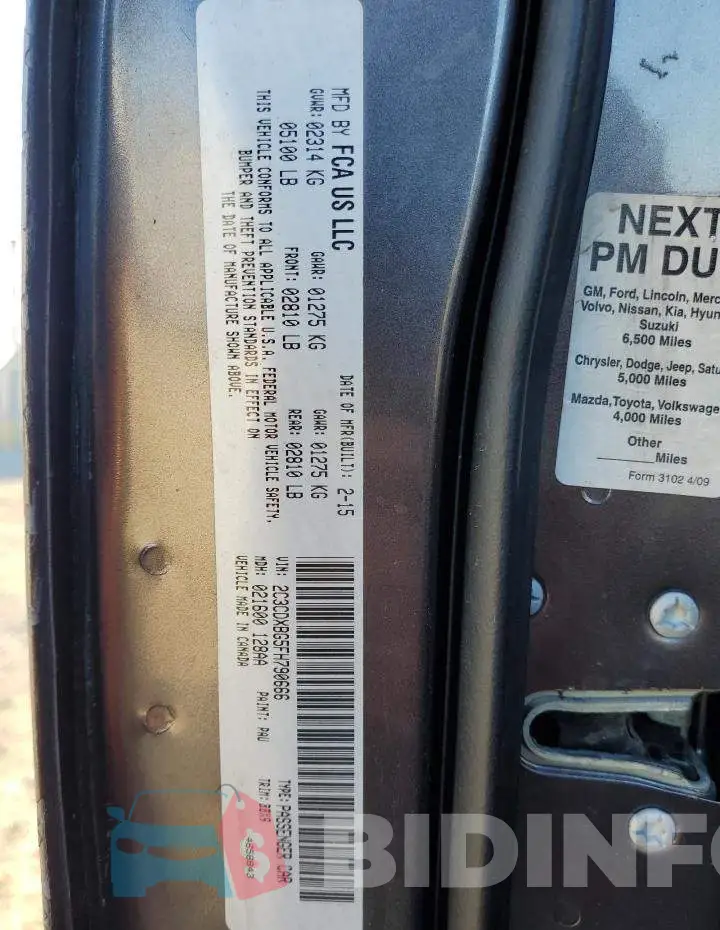 2C3CDXBG5FH790666 Photo# 10