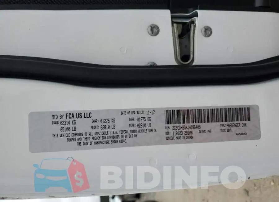 2C3CDXBGXJH186409 Photo# 13