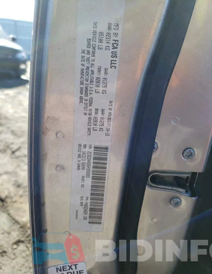 2C3CDXHG9GH350393 Photo# 12