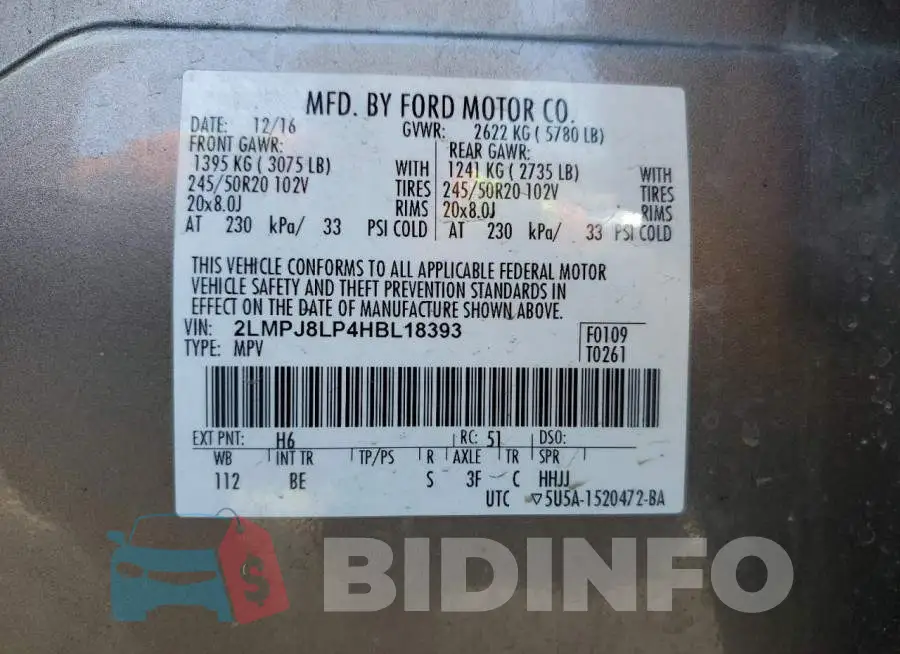 2LMPJ8LP4HBL18393 Photo# 12