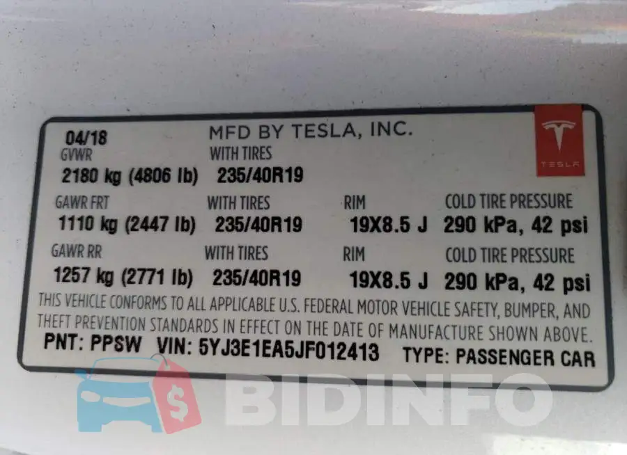 5YJ3E1EA5JF012413 Photo# 12
