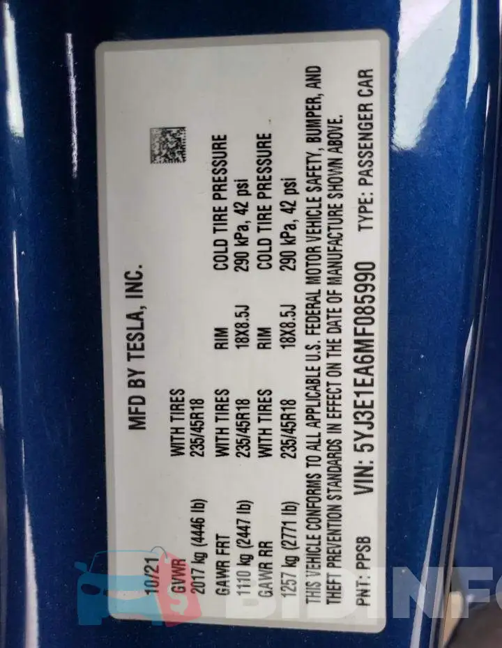 5YJ3E1EA6MF085990 Photo# 12