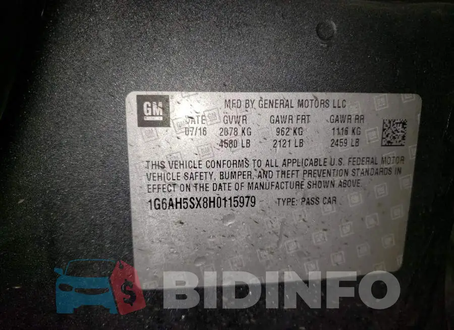 1G6AH5SX8H0115979 Photo# 12
