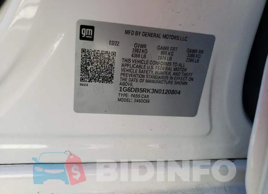 1G6DB5RK3N0120804 Photo# 13
